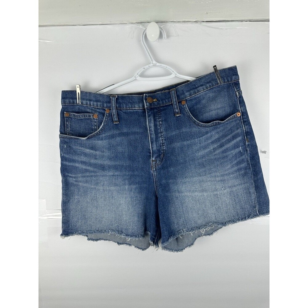 Madewell High Rise Denim Cutoff Shorts Women's Size 32 Medium Wash Frayed Hem